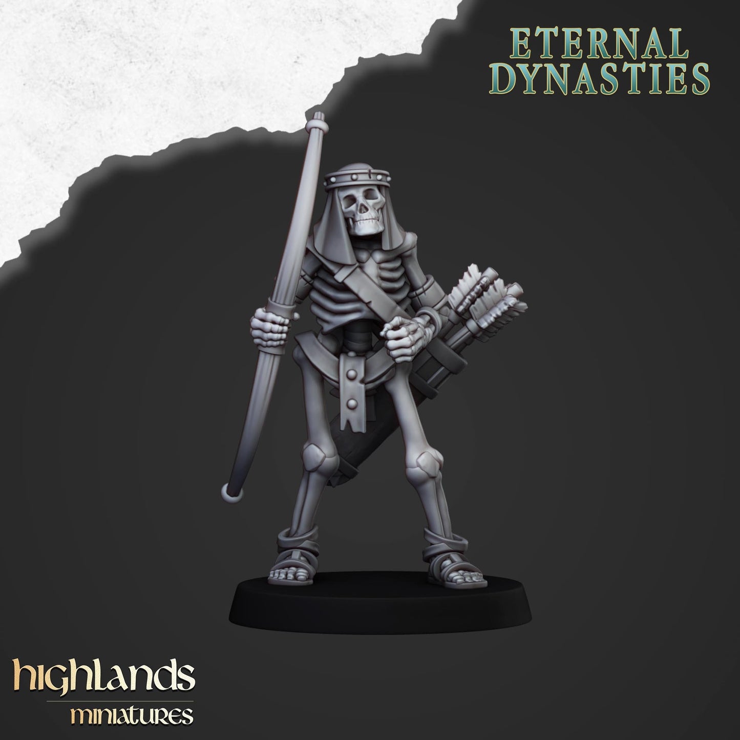 Highland Miniatures Ancient Skeletons with Bows x10 AOS TOW WC Opr Fantasy Models