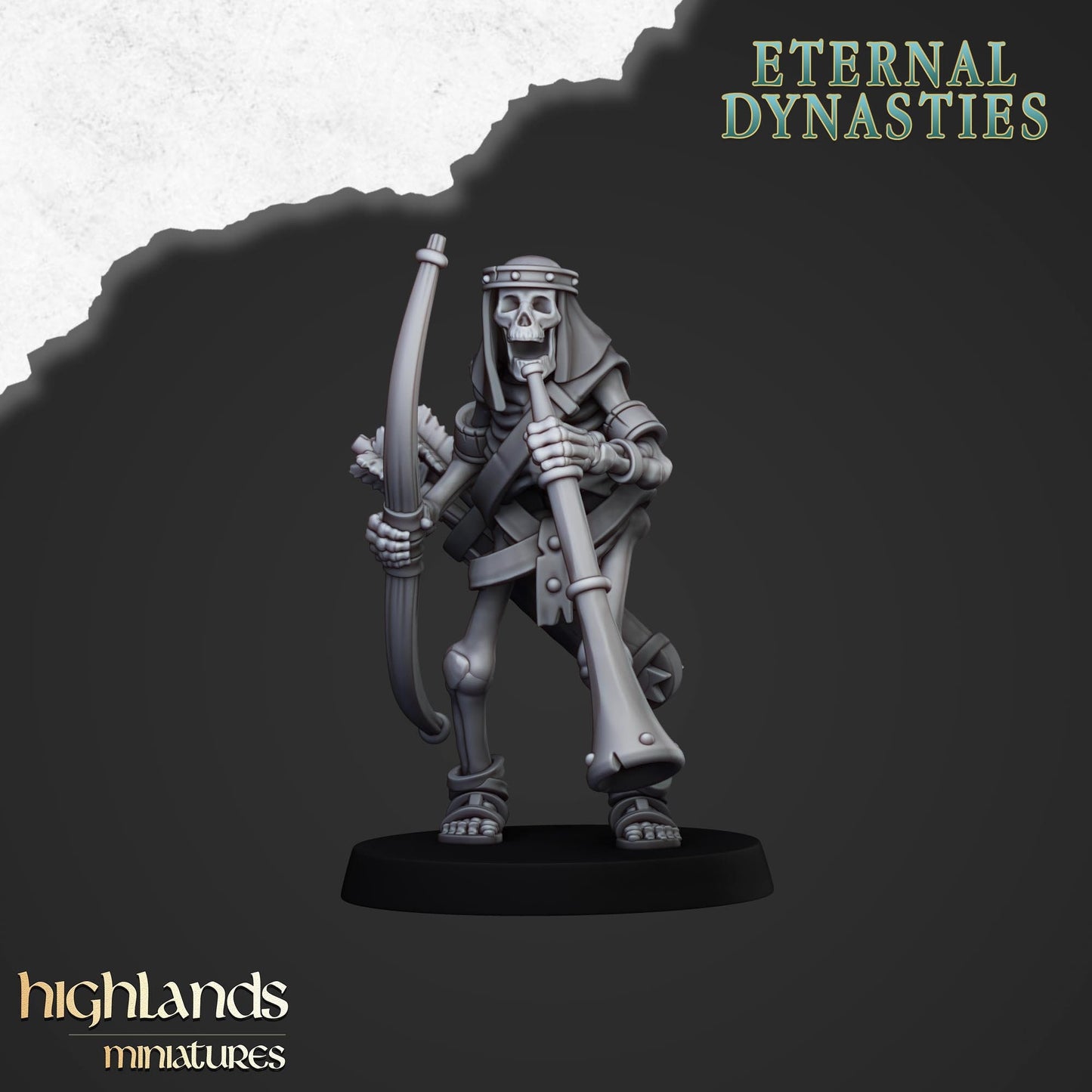 Highland Miniatures Ancient Skeletons with Bows x10 AOS TOW WC Opr Fantasy Models
