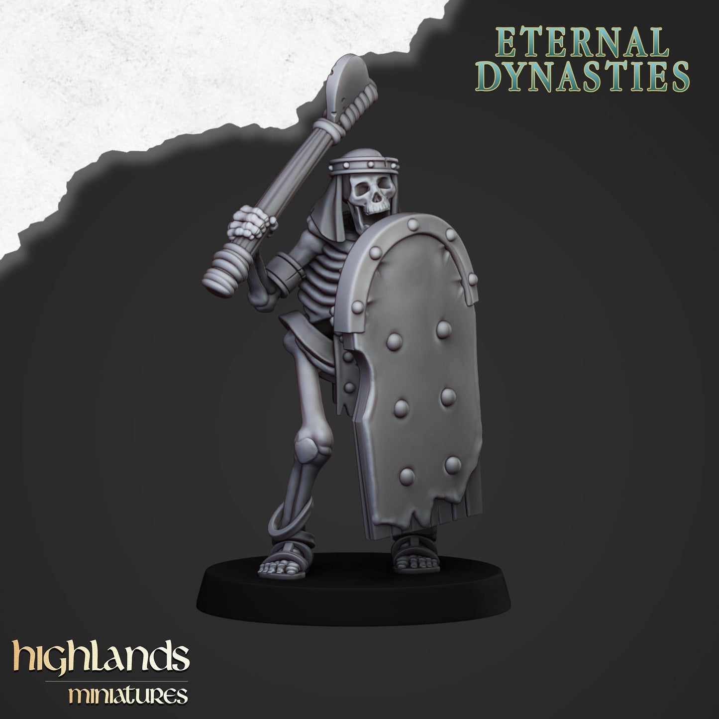 Highland Miniatures Ancient Skeletons with Spears and Hand Weapons x20 TOW AoS Fantasy
