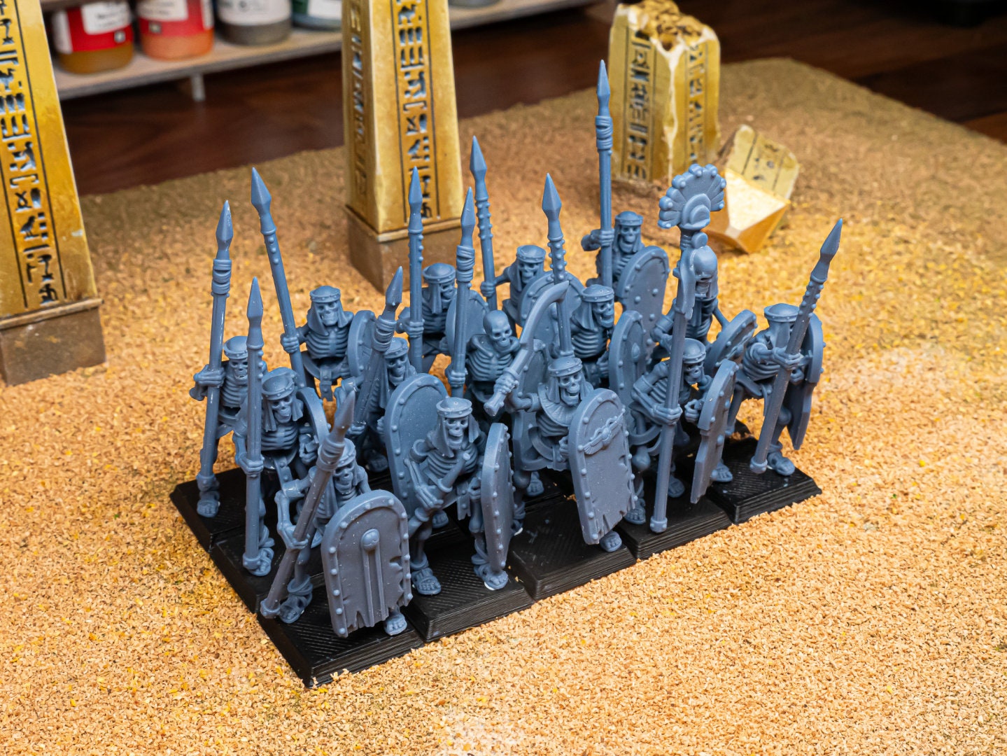 Highland Miniatures Ancient Skeletons with Spears and Hand Weapons x20 TOW AoS Fantasy