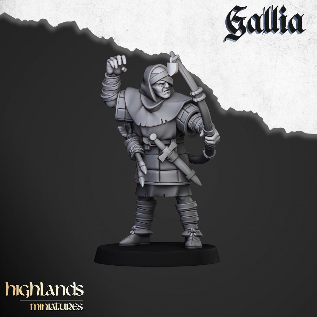 Highland Miniatures Gallia Archers x12 Fanatsy AoS ToW