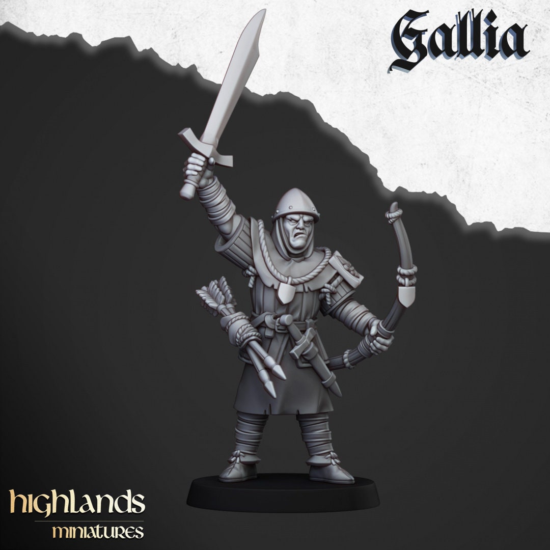 Highland Miniatures Gallia Archers x12 Fanatsy AoS ToW