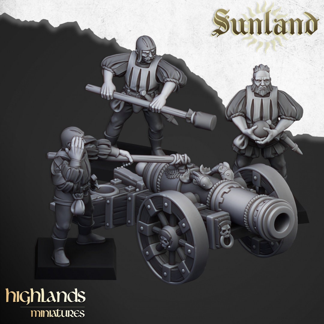 Highland Miniatures Sunland Great Cannon Various Scales Fantasy Wargaming