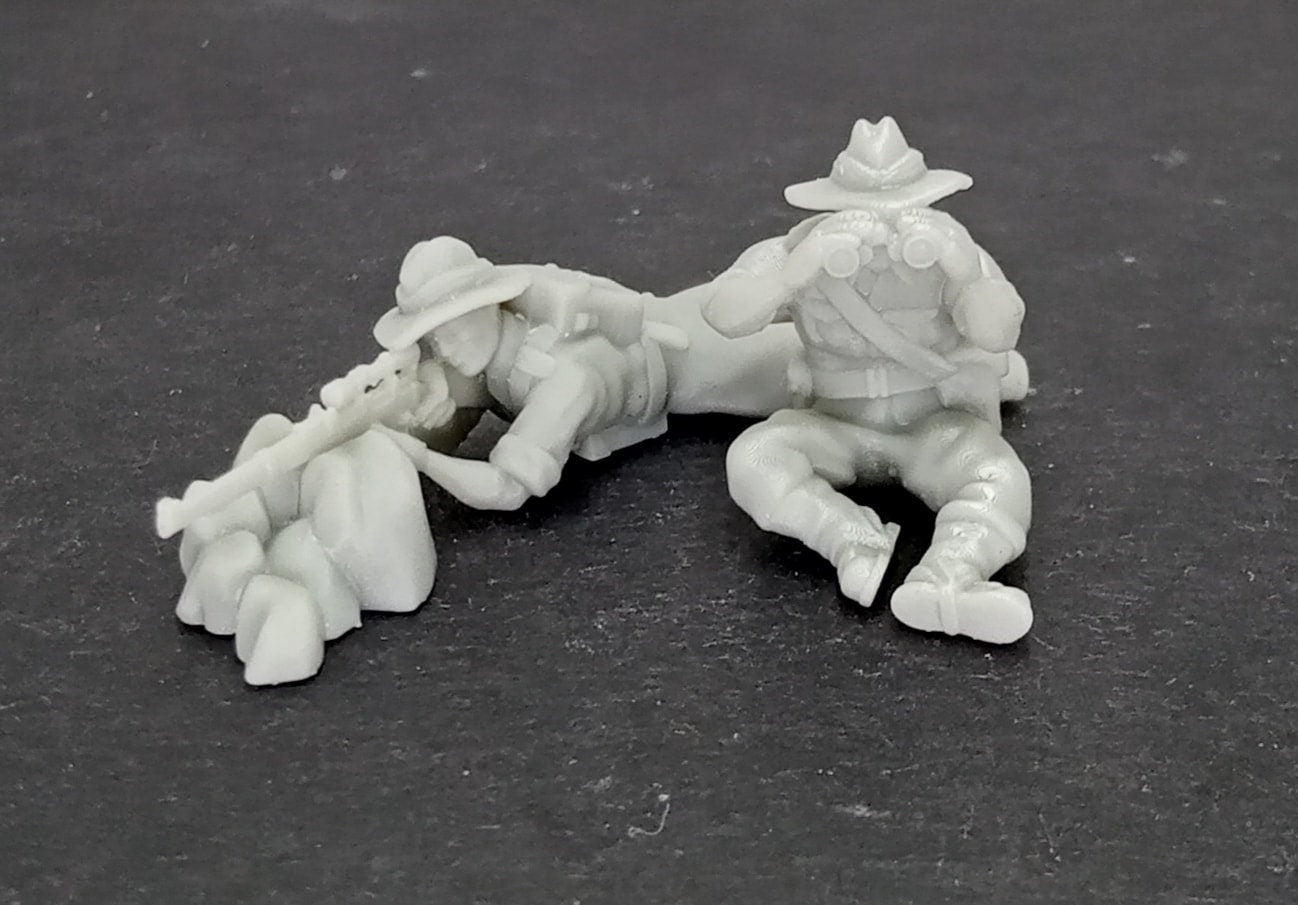 WWII Australian Sniper Team (2 models) Various Scales Historical Wargaming