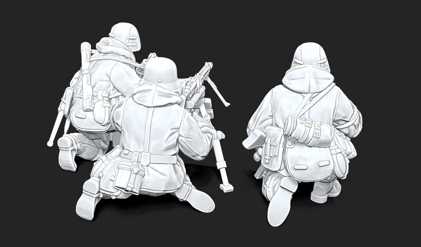 WWII German Schweres MG42 on tripod with crew (3 models) Various Scales Historical Wargaming (US tariffs are pre-paid by us)