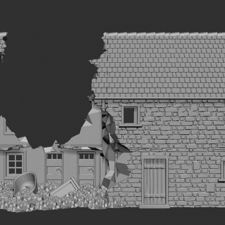 Wargaming Terrain Destroyed French House Various Scales Historical Wargaming