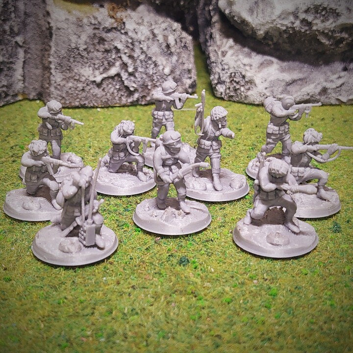 WWII US Paratroopers Infantry Squad 3 (10 models) Various Scales Historical Wargaming
