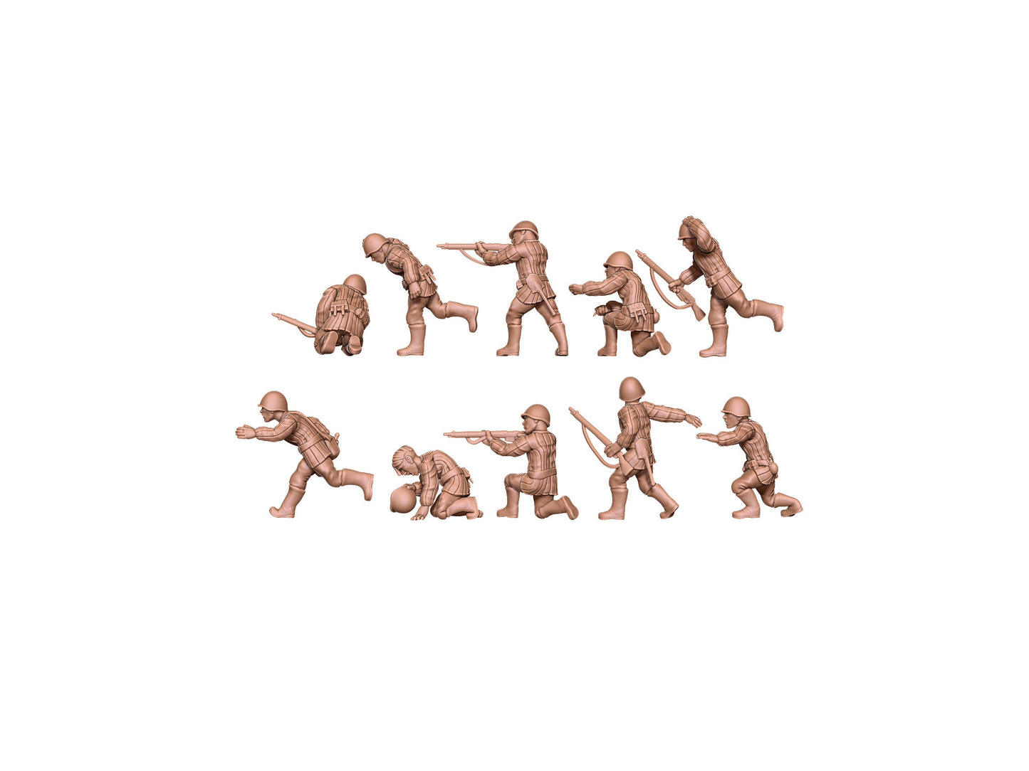 WWII Soviet Conscript Unit (10 models) Various Scales Historical Wargaming