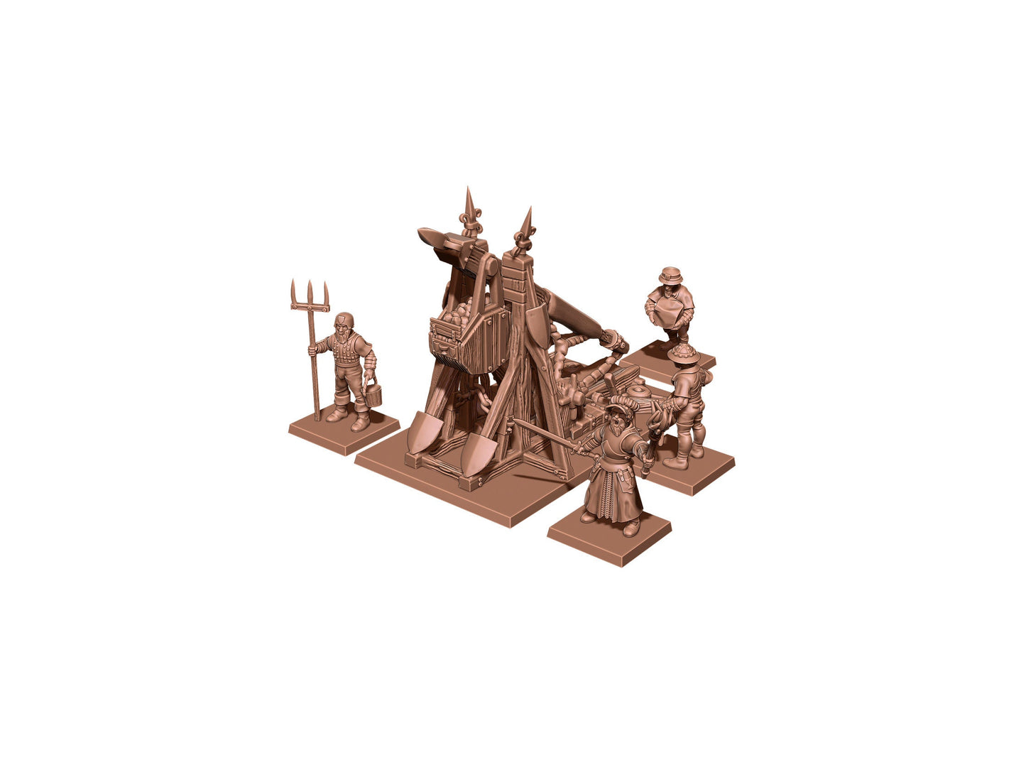 Medieval Trebuchet with Breton Servants Various Scales Historical Wargaming