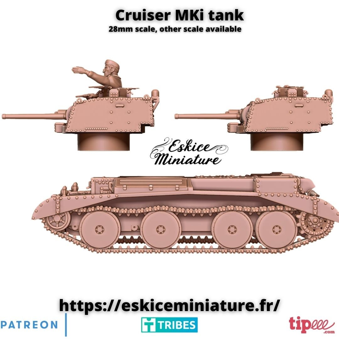 WWII British Cruiser Mark I Tank Various Scales Historical Wargaming (US tariffs are pre-paid by us)