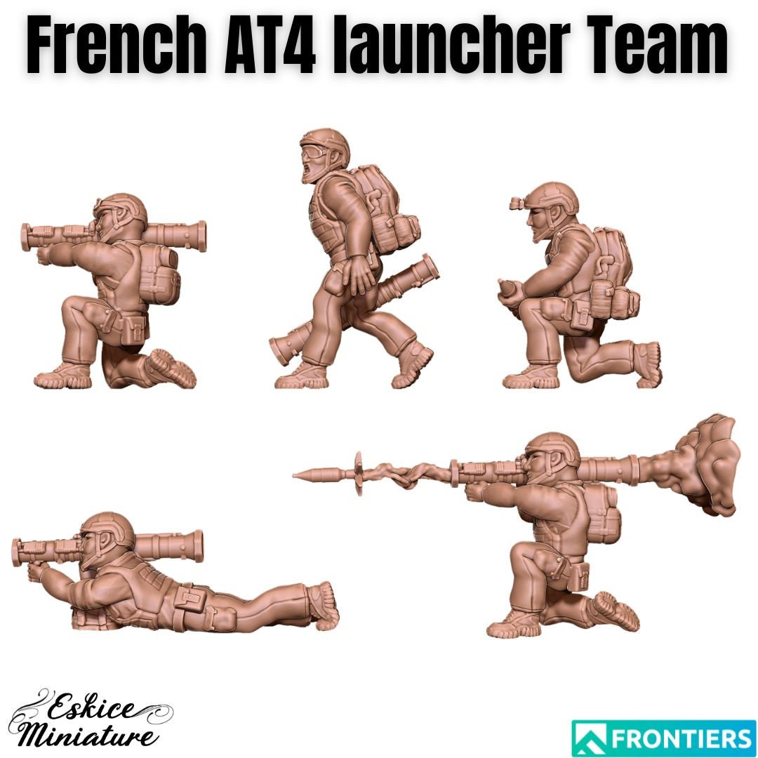 Modern Warfare French AT4 Rocket Launcher Team (5 models) Various Scales Historical Wargaming