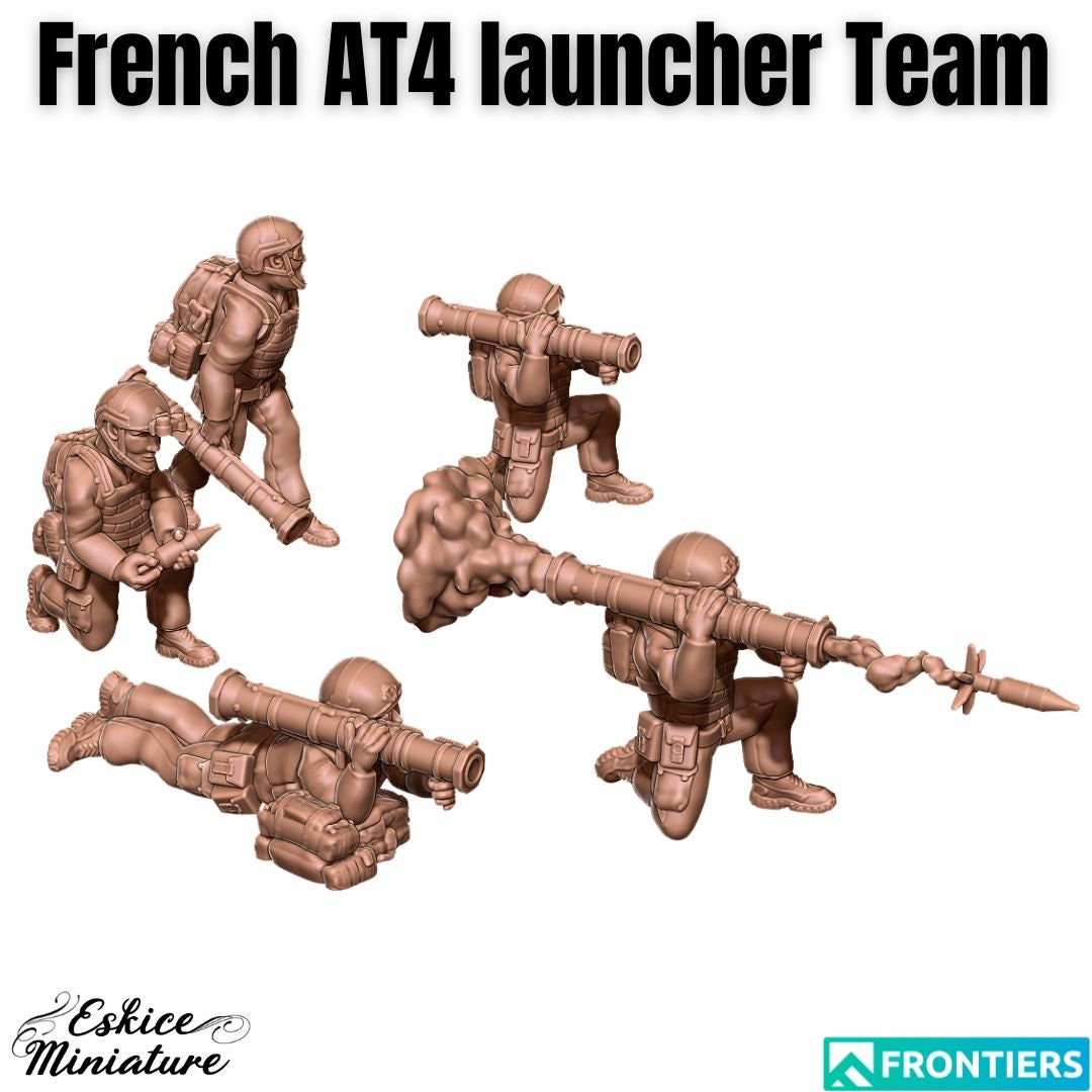 Modern Warfare French AT4 Rocket Launcher Team (5 models) Various Scales Historical Wargaming