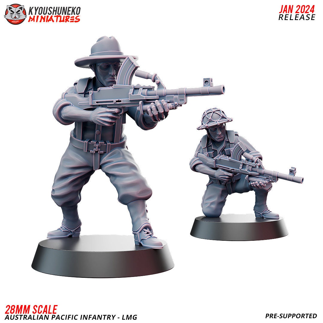 LMG Team - Australian Pacific Infantry ww2(2) (US tariffs are pre-paid by us)