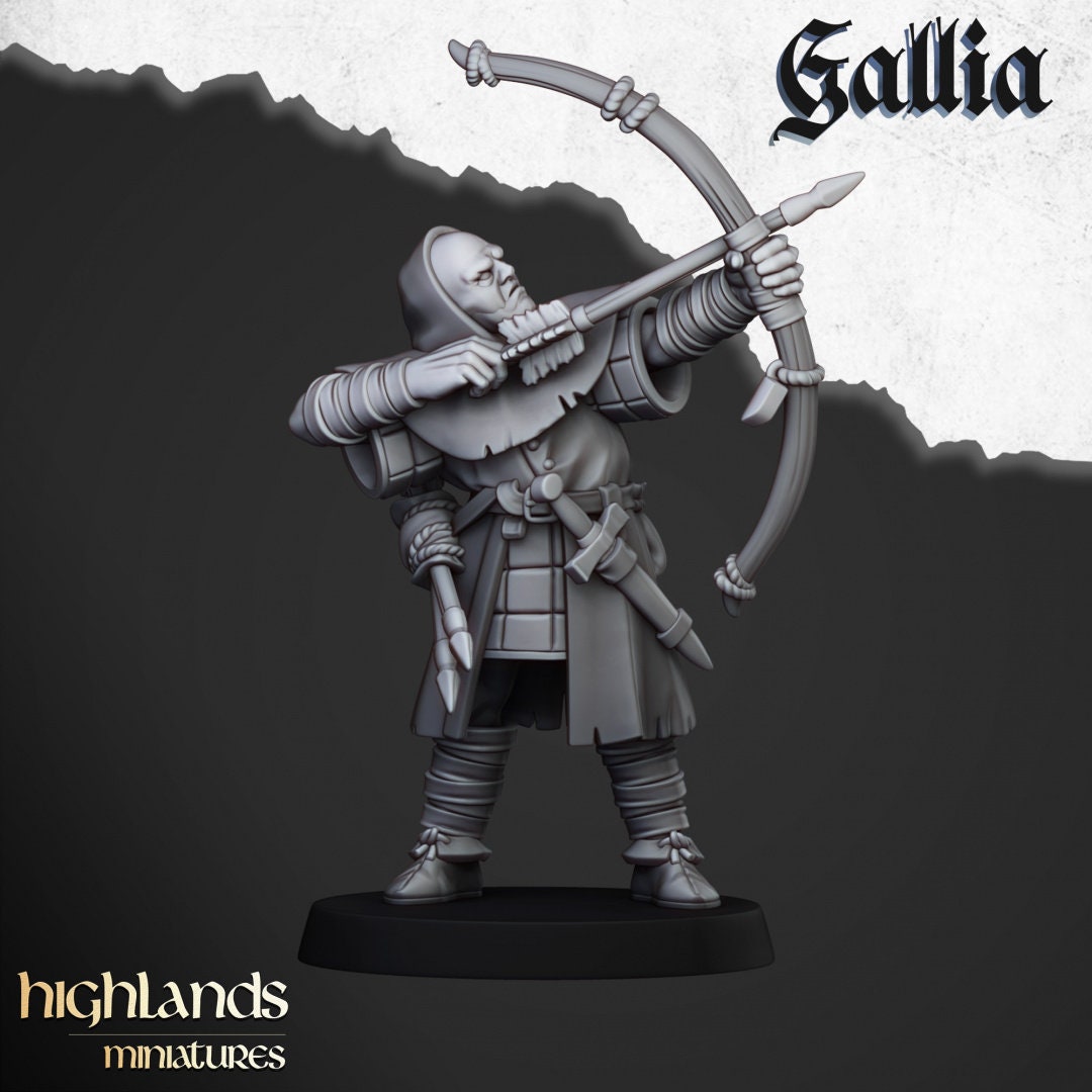 Highland Miniatures Gallia Archers x12 Fanatsy AoS ToW