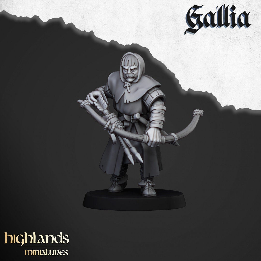 Highland Miniatures Gallia Archers x12 Fanatsy AoS ToW