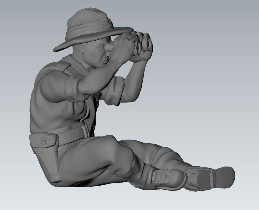 WWII Australian Sniper Team (2 models) Various Scales Historical Wargaming