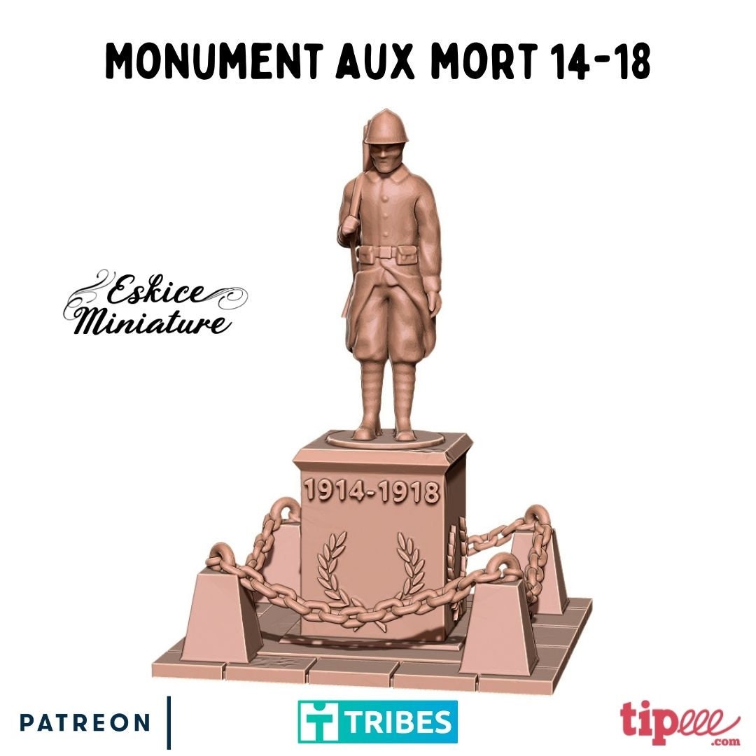 Wargaming Terrain WWI Memorial Various Scales Historical Wargaming (US tariffs are pre-paid by us)
