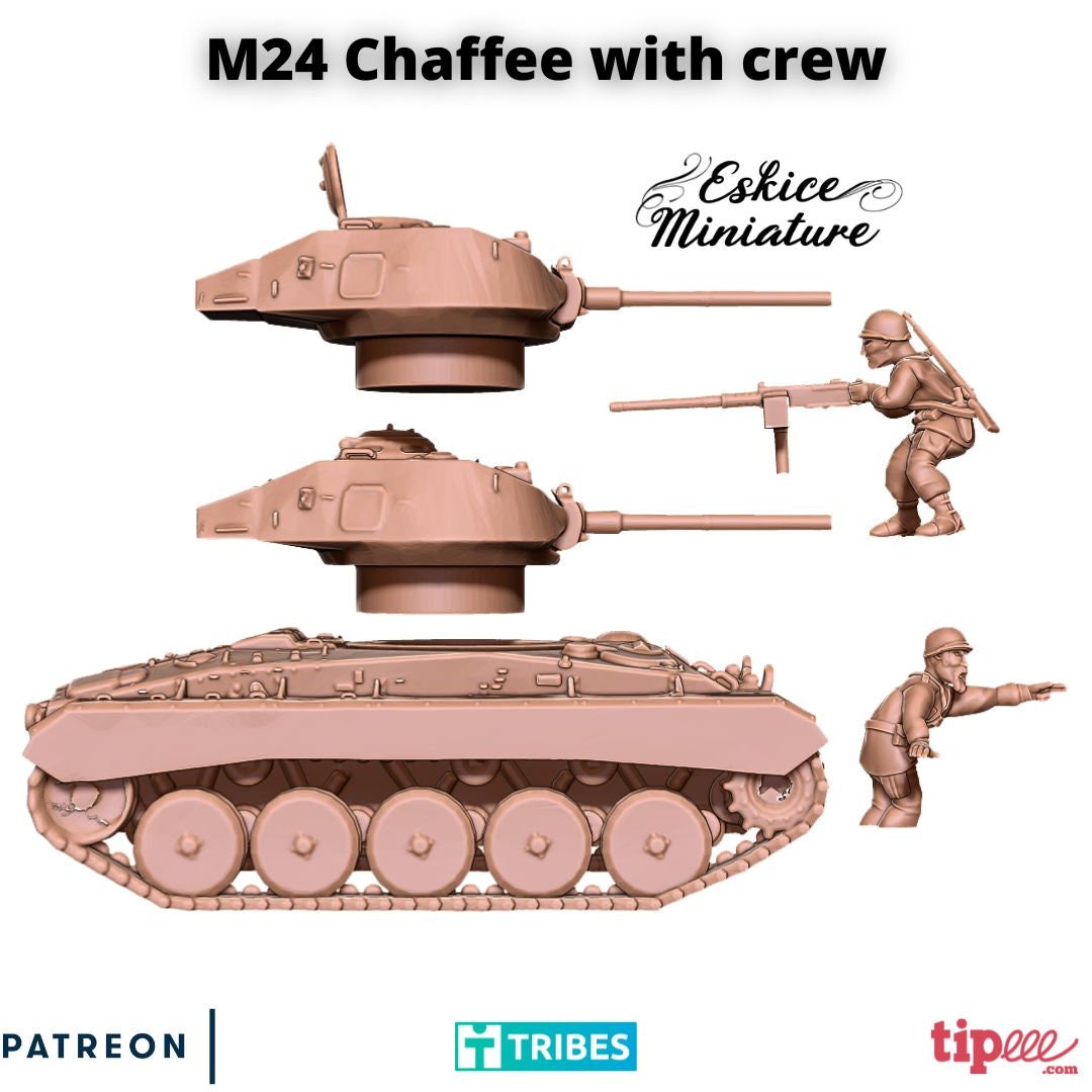 Vietnam War US M24 Chaffee with Crew Various Scales Historical Wargaming