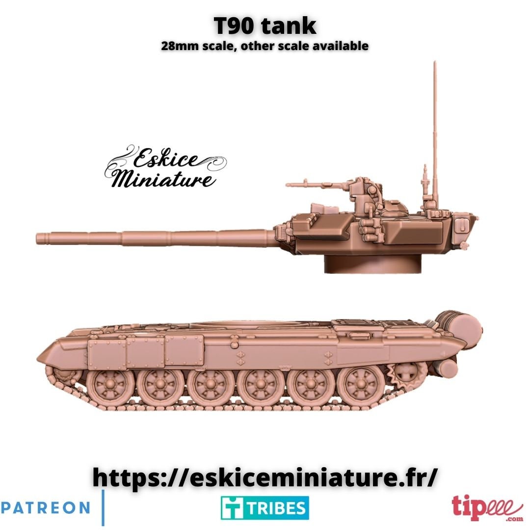 Cold War Soviet T90 Tank Various Scales Historical Wargaming (US tariffs are pre-paid by us)