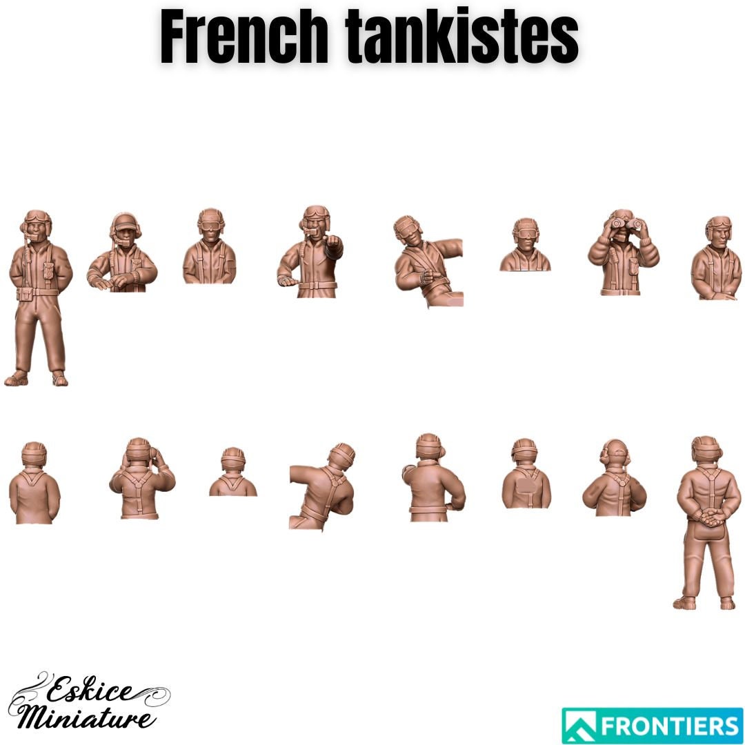 Modern Warfare French Modern Tank Crew Set (8 models) Various Scales Historical Wargaming