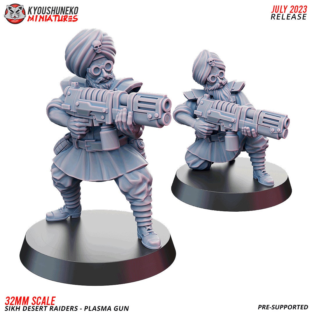 Sikh Desert Raiders Guard Plasma Gun (2 models) Various Scales SF Wargaming (US tariffs are pre-paid by us)