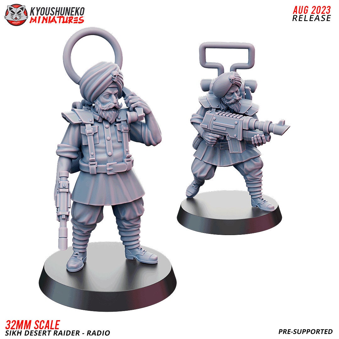 Sikh Desert Raiders Radio Team (2 models) Various Scales SF Wargaming (US tariffs are pre-paid by us)