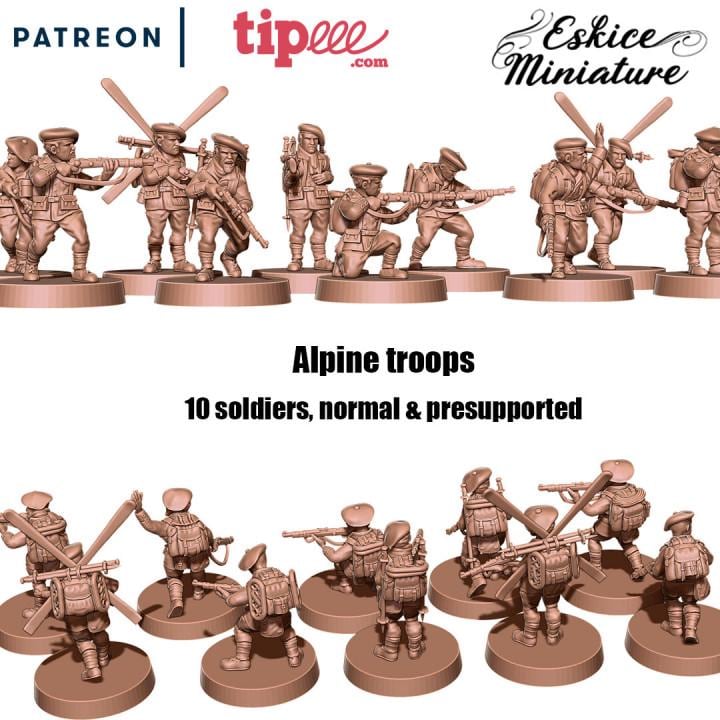 WWII French Alpine Infantry Squad (10 models) Various Scales Historical Wargaming