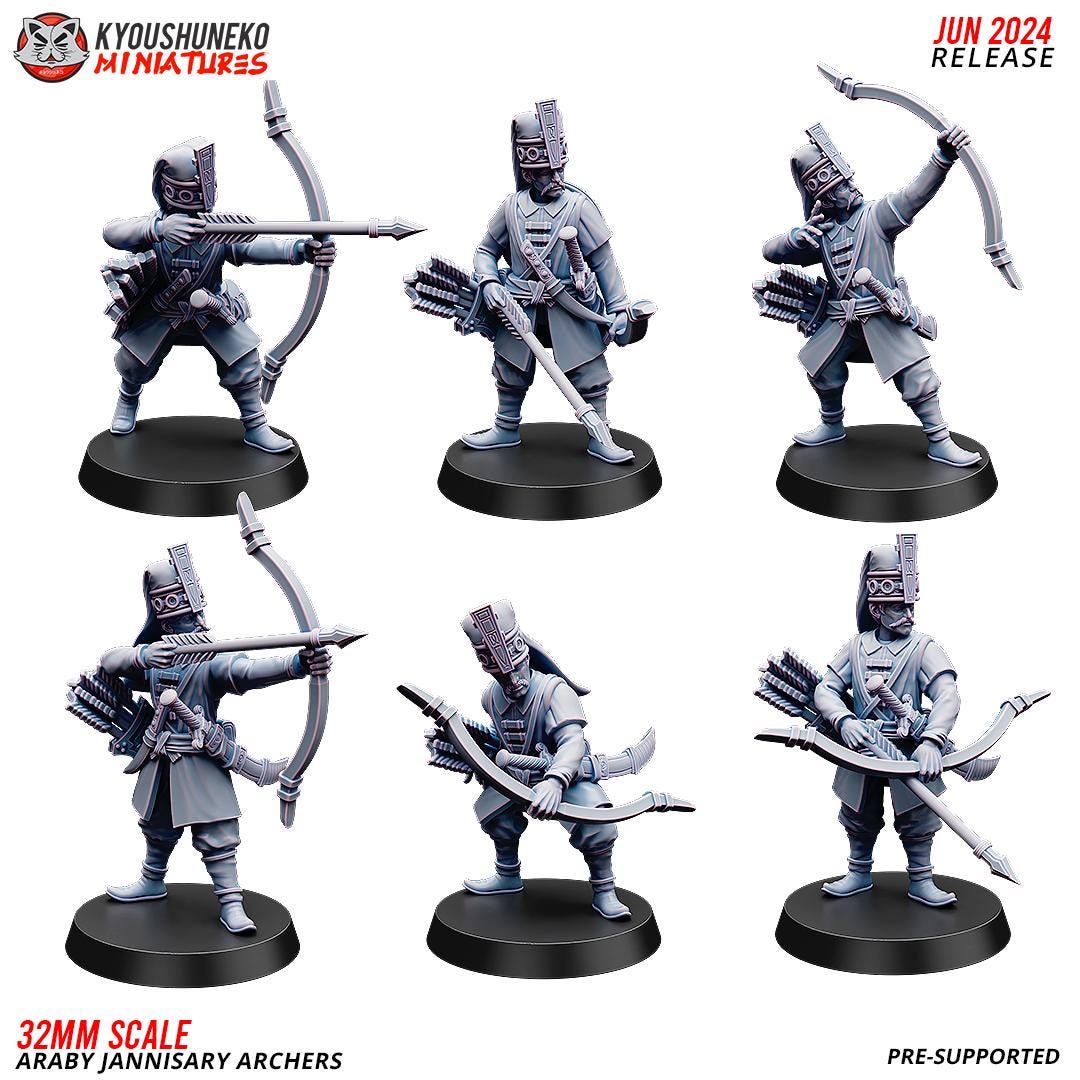 Ottoman Empire Janissary Archers Unit (10 models) Various Scales Historical Wargaming (US tariffs are pre-paid by us)