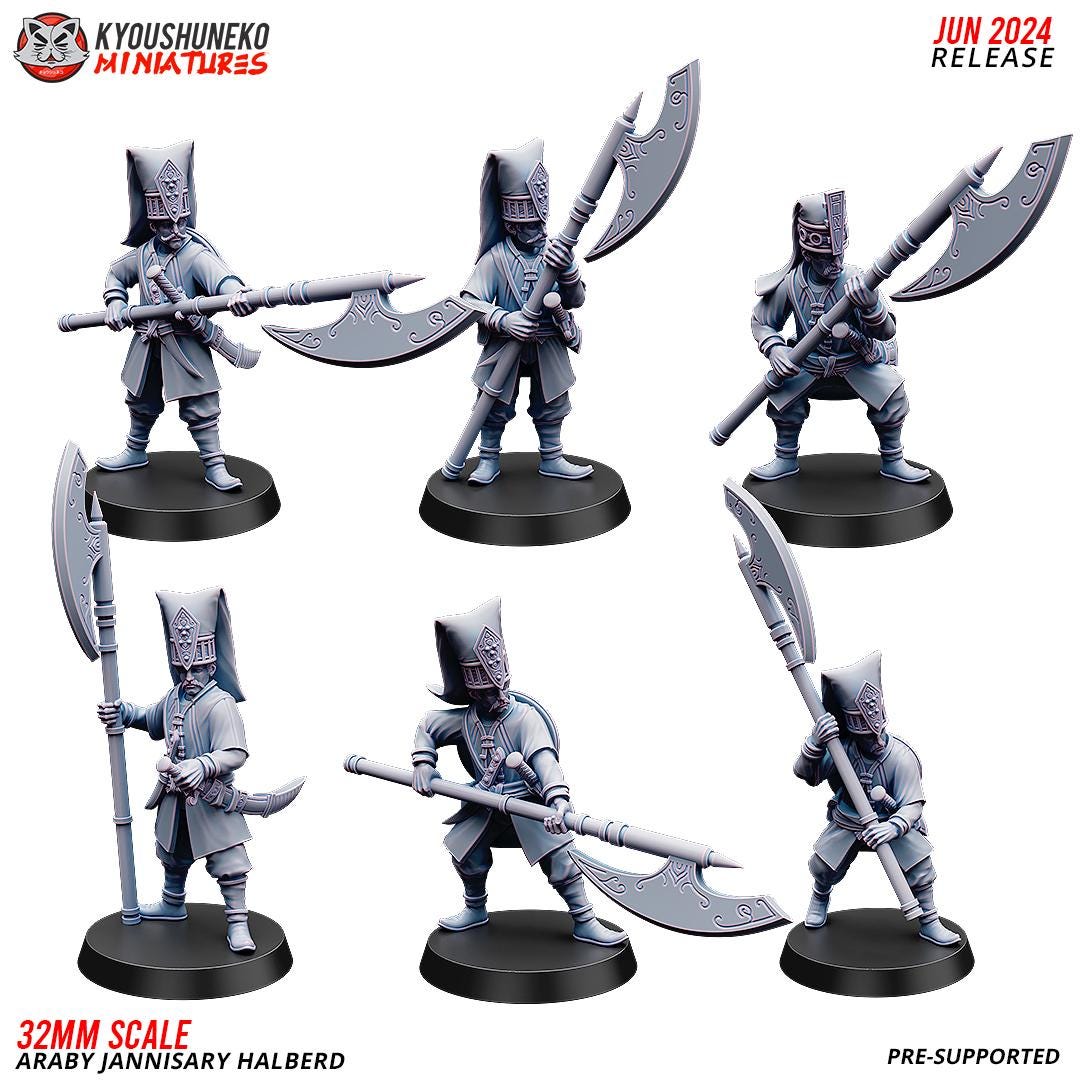 Ottoman Empire Janissary Halberd Unit (10 models) Various Scales Historical Wargaming (US tariffs are pre-paid by us)