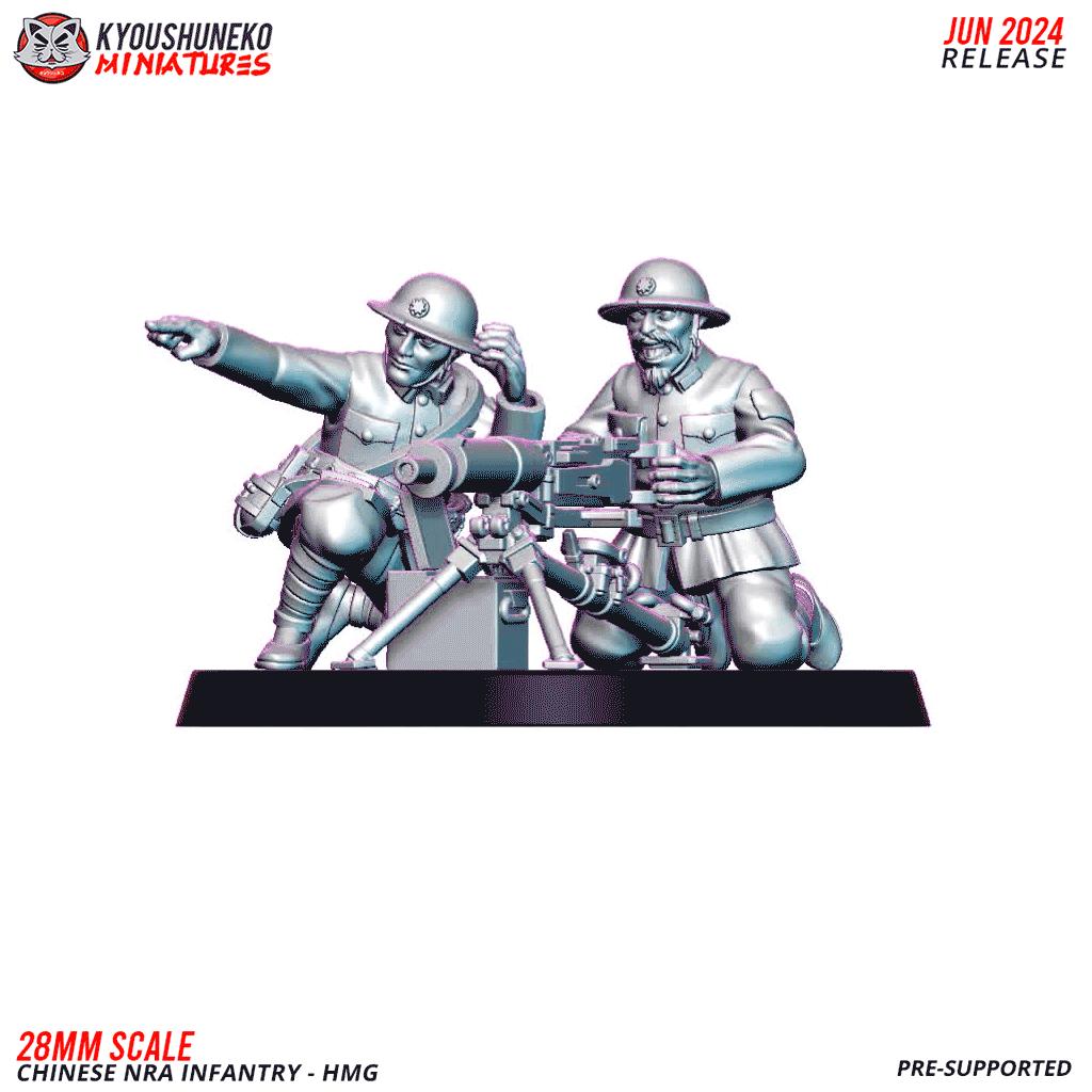 WWII Chinese NRA HMG Team (2 models) Various Scales Historical Wargaming