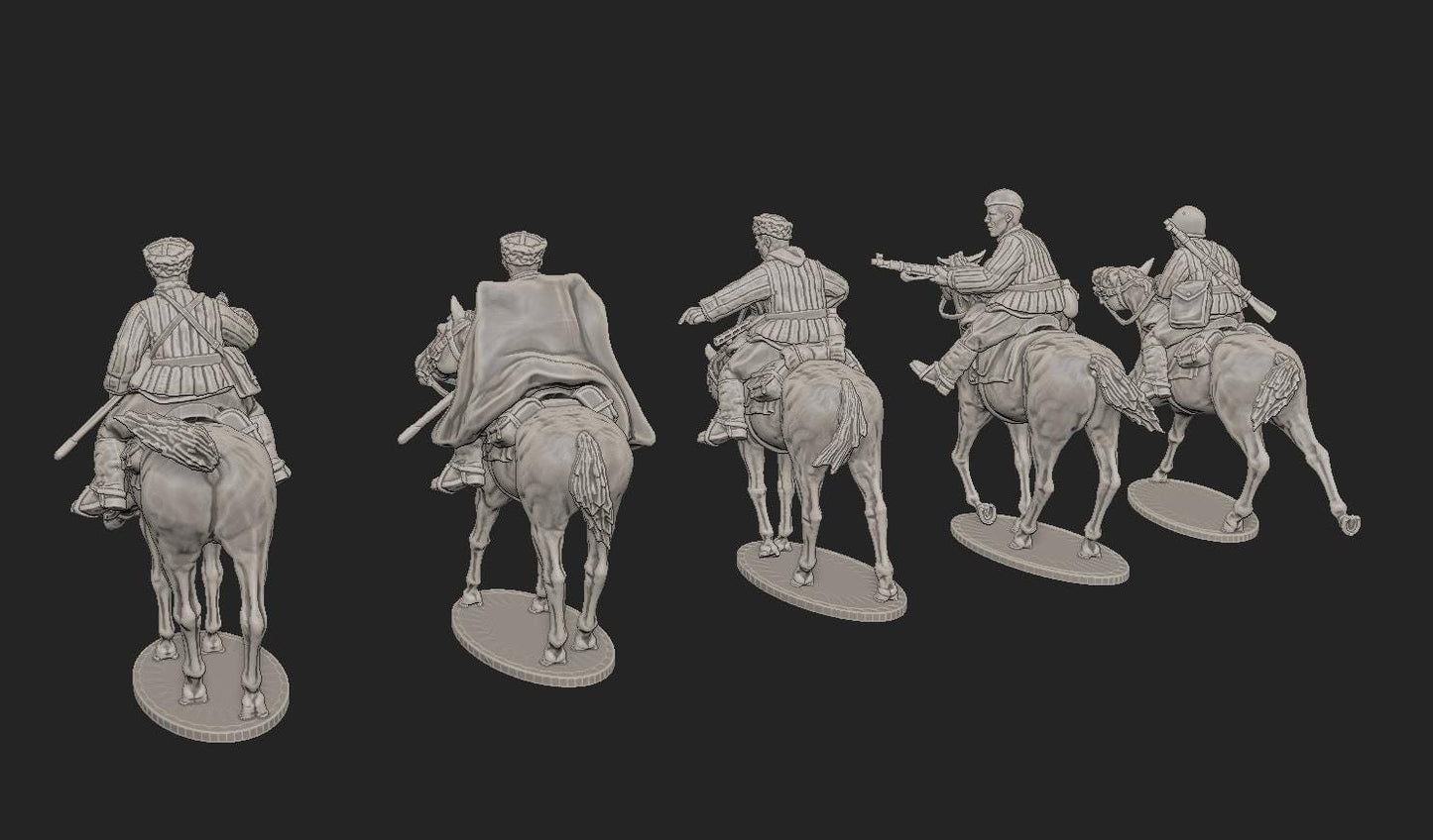 WWII Cossacks in Soviet Uniforms (5 models) Various Scales Historical Wargaming (US tariffs are pre-paid by us)
