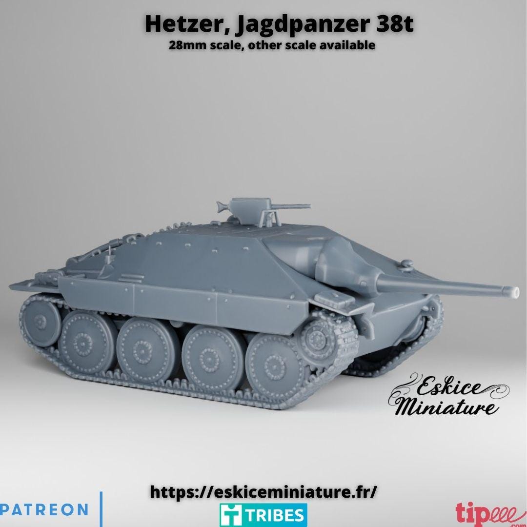 WWII German Hetzer Jagdpanzer 38t Tank Destroyer Various Scales Historical Wargaming (US tariffs are pre-paid by us)