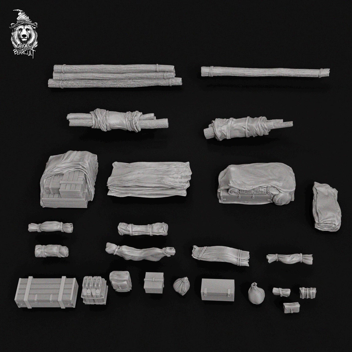 WWII Stowage Prop Pack 1 Various Scales Historical Wargaming