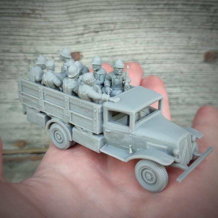 WWII French Citroen U23 Truck with Soldiers 3 Variants Various Scales Historical Wargaming