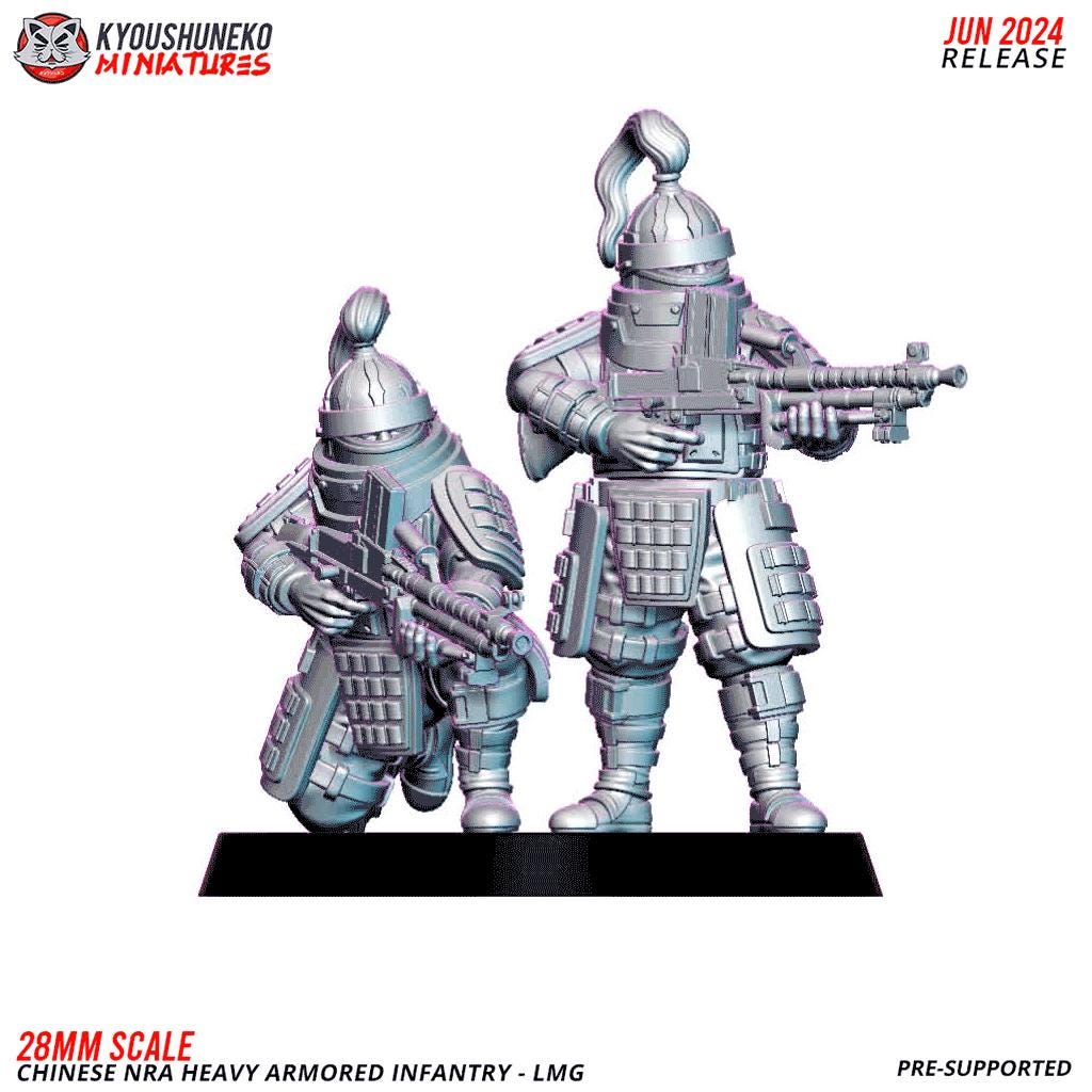 WWII Chinese NRA Heavy Infantry LMG Team (2 models) Various Scales Historical Wargaming