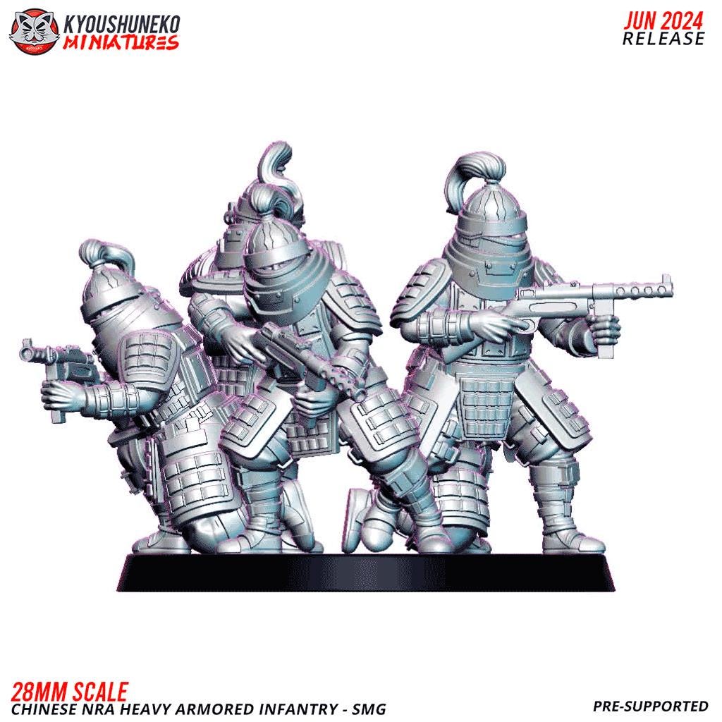 WWII Chinese NRA Heavy Infantry SMG Team (10 models) Various Scales Historical Wargaming