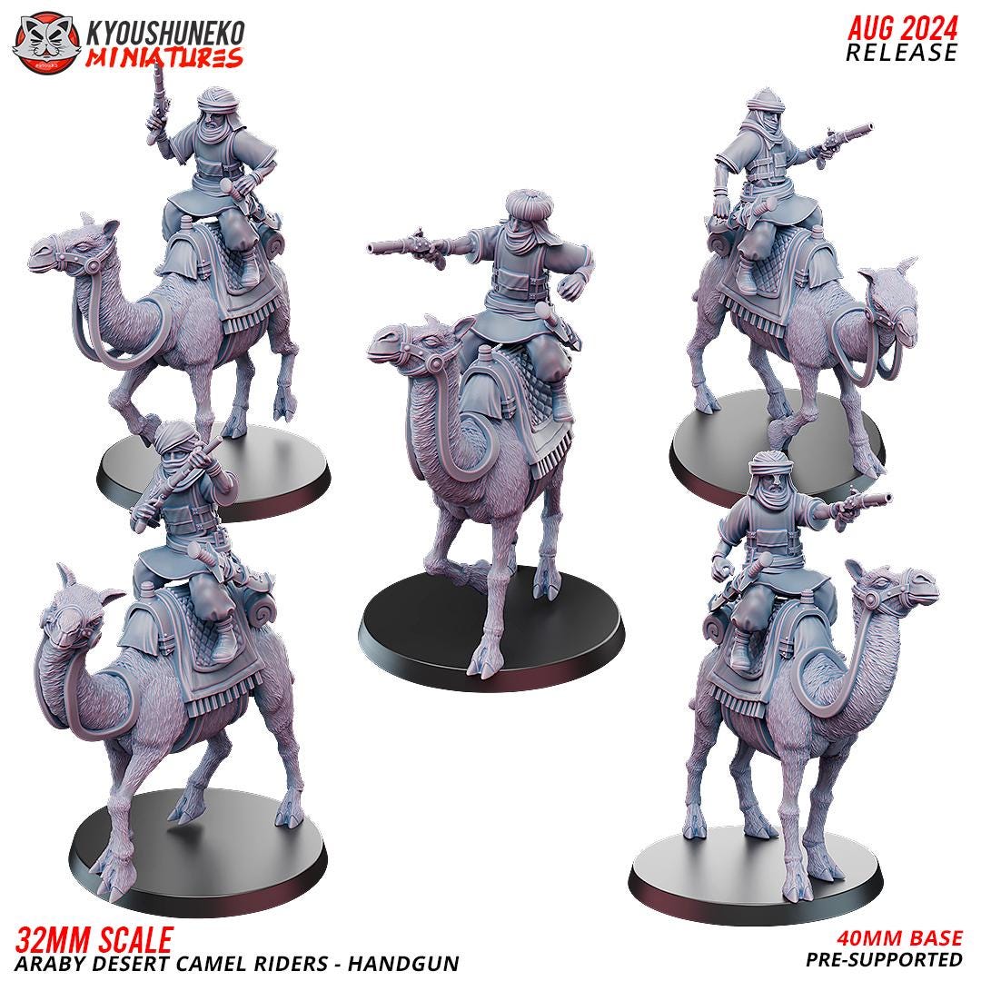 Arab Camel Riders with Handguns (10 models) Various Scales Historical Wargaming (US tariffs are pre-paid by us)