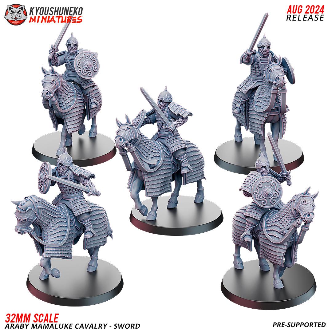 Arab Mameluke Cavalry (10 models) Bows/Maces/Scimitars/Spears/Swords Various Scales Historical Wargaming (US tariffs are pre-paid by us)