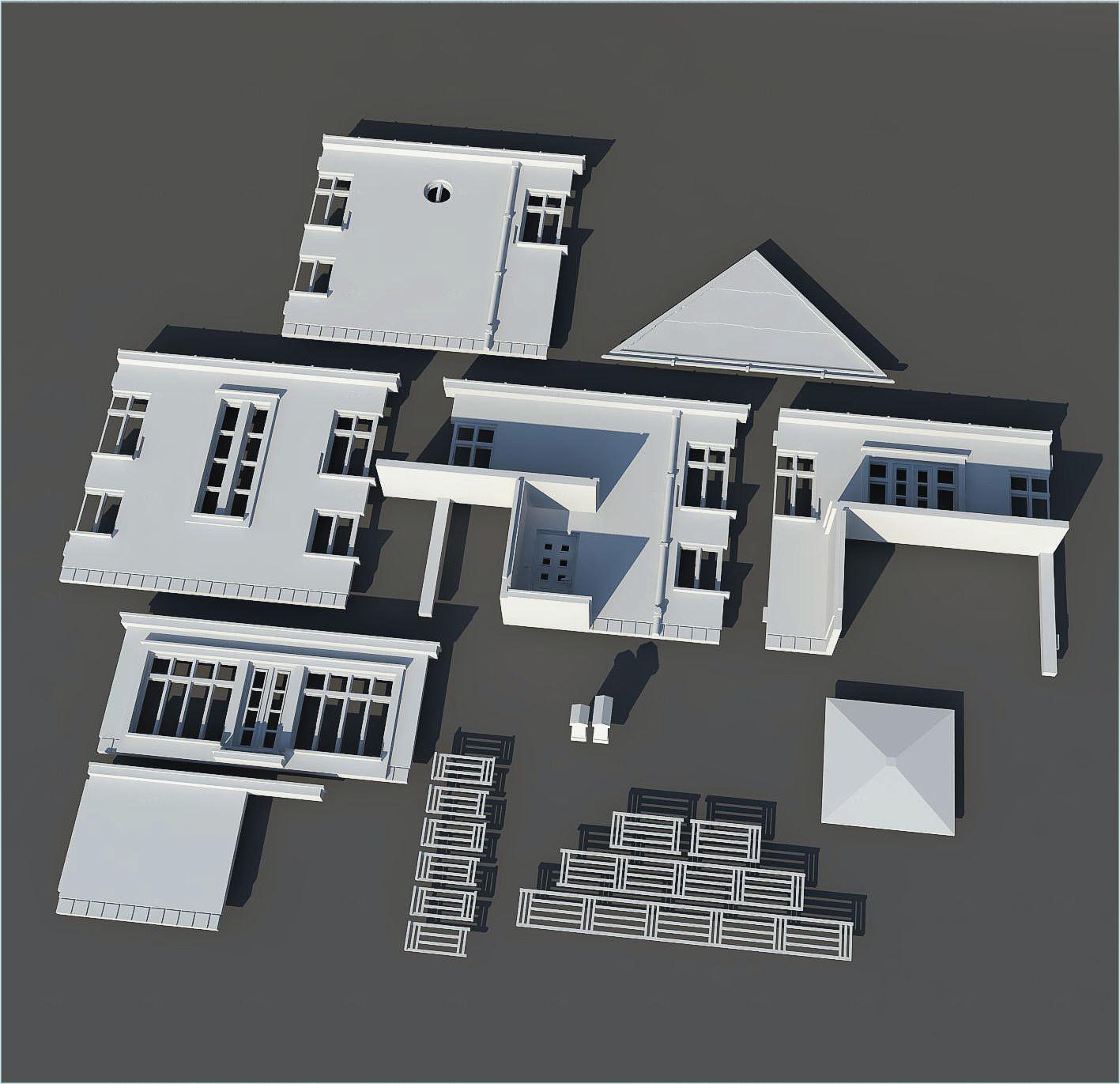 Wargaming Terrain Modernist Villa Various Scales Historical Wargaming