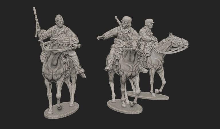 WWII German Cavalry Recon MG Squad (3 models) Various Scales Historical Wargaming (US tariffs are pre-paid by us)