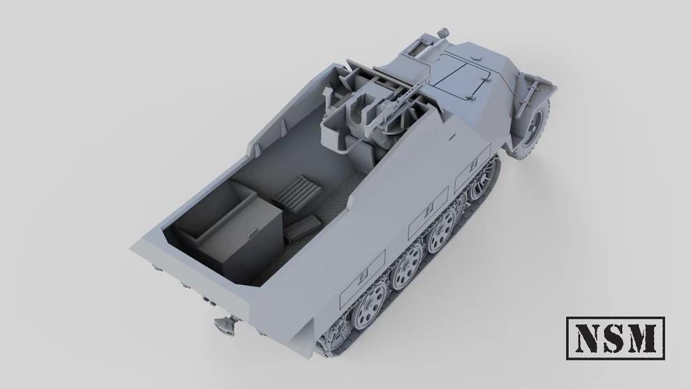 WWII German Sd.Kfz 251/9 D ‘Stummel’ Various Scales Historical Wargaming