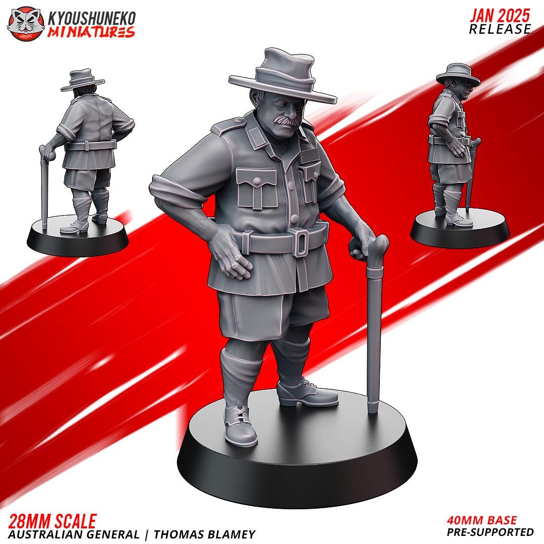 WWII Australian General Thomas Blamey Various Scales Historical Wargaming (US tariffs are pre-paid by us)