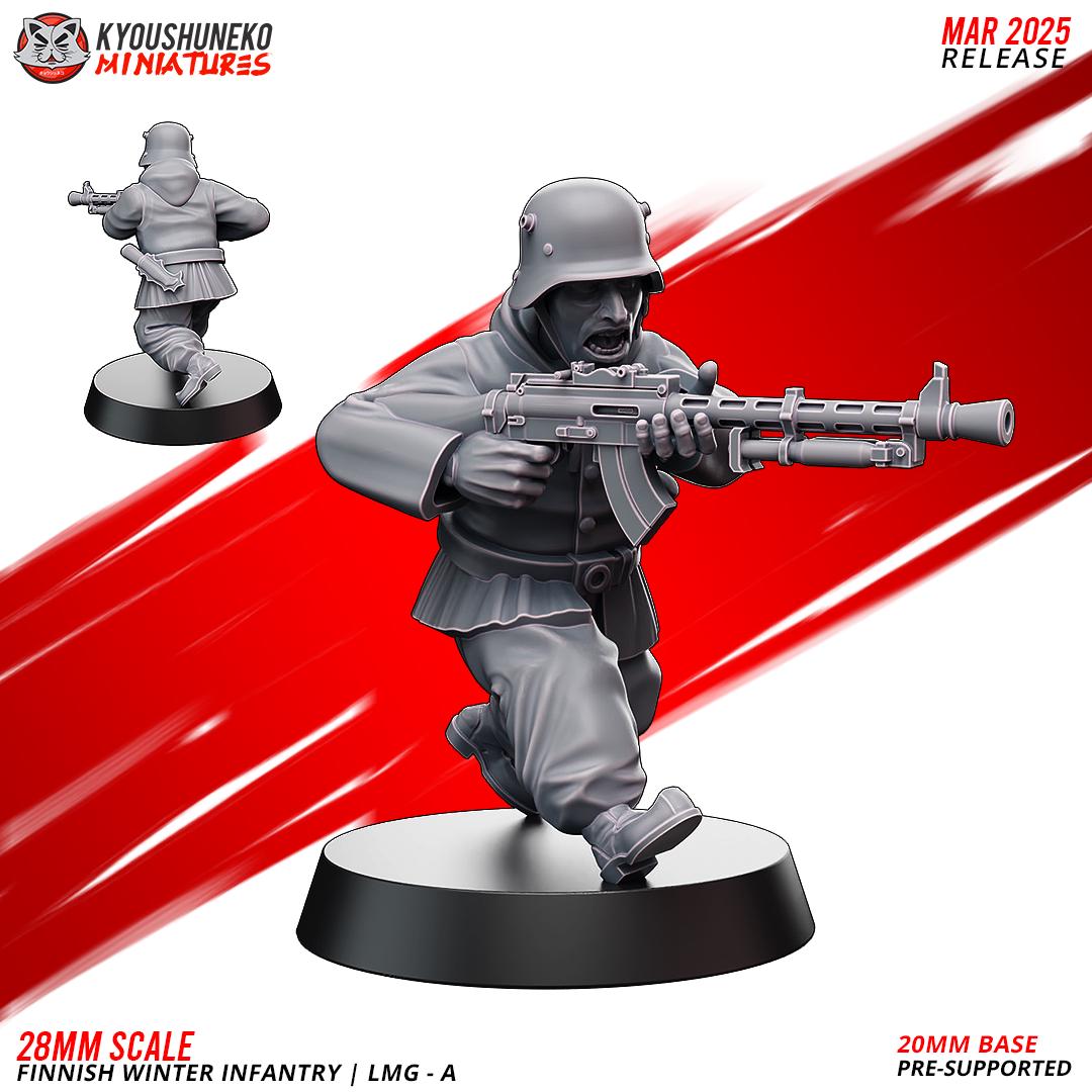WWII Finnish Winter LMG Team (2 variants) Various Scales Historical Wargaming (US tariffs are pre-paid by us)