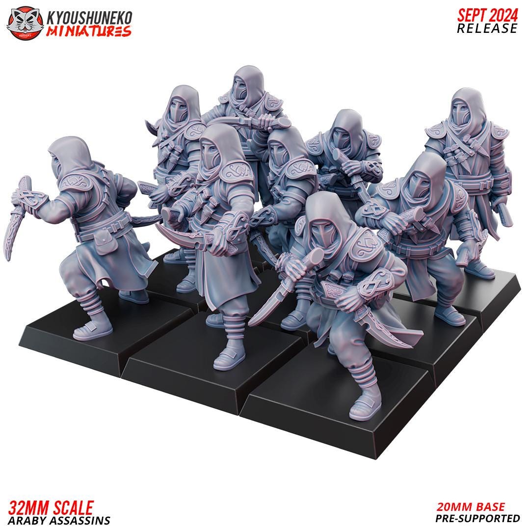 Ancient Araby Assassins Unit (10 models) Various Scales Historical Wargaming
