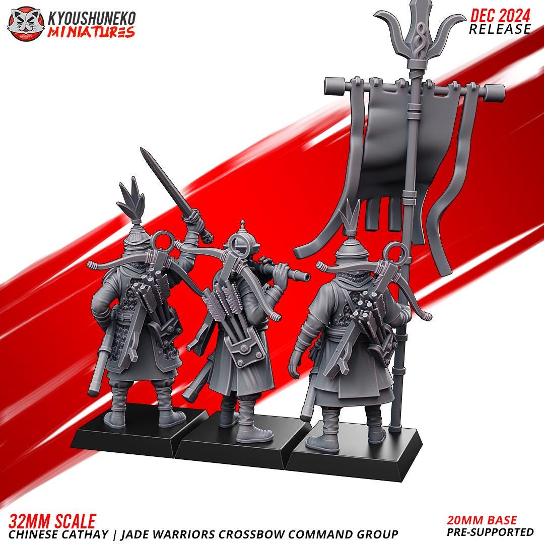 Ancient Chinese Cathay Jade Warriors Crossbowmen Unit (10 models) Various Scales Historical Wargaming