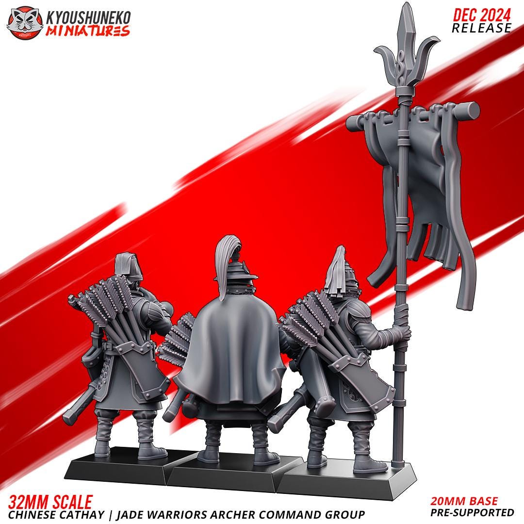 Ancient Chinese Cathay Jade Warriors Archer Unit (10 models) Various Scales Historical Wargaming (US tariffs are pre-paid by us)