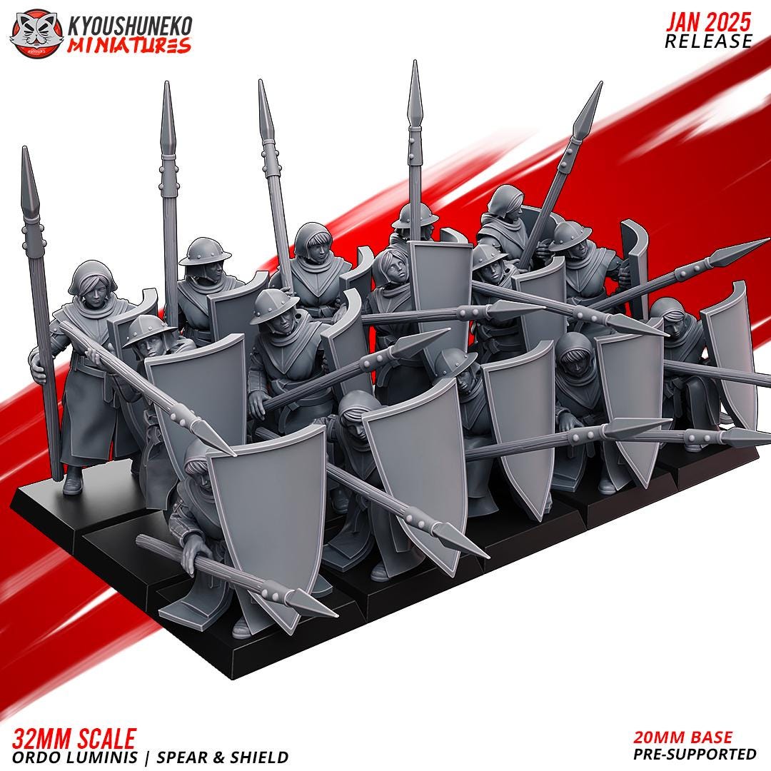 Ancient Chinese Cathay Ordo Luminis Spearmen Unit (10 models) Various Scales Historical Wargaming