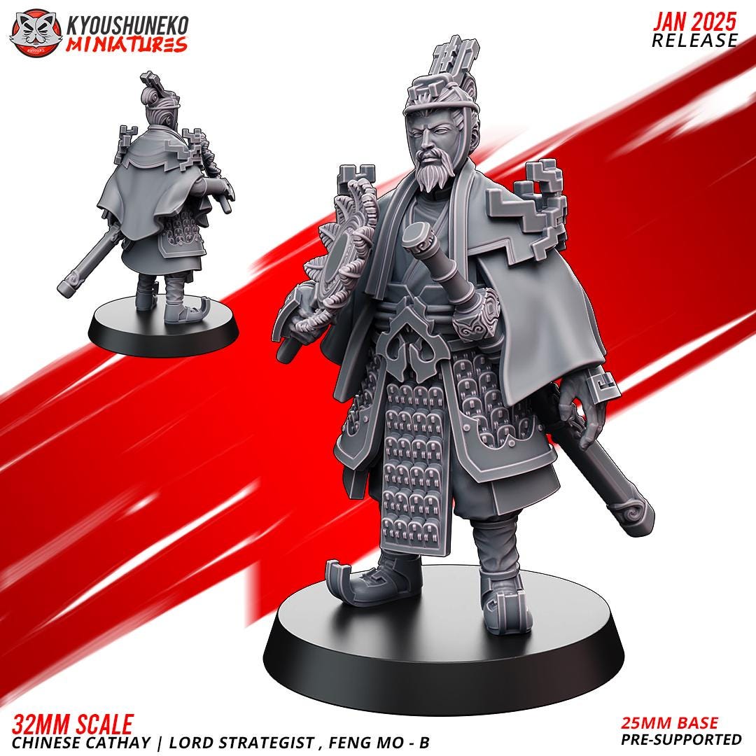Ancient Chinese Cathay Grand Strategist Lord Feng Mo (1 model) Various Scales Historical Wargaming (US tariffs are pre-paid by us)
