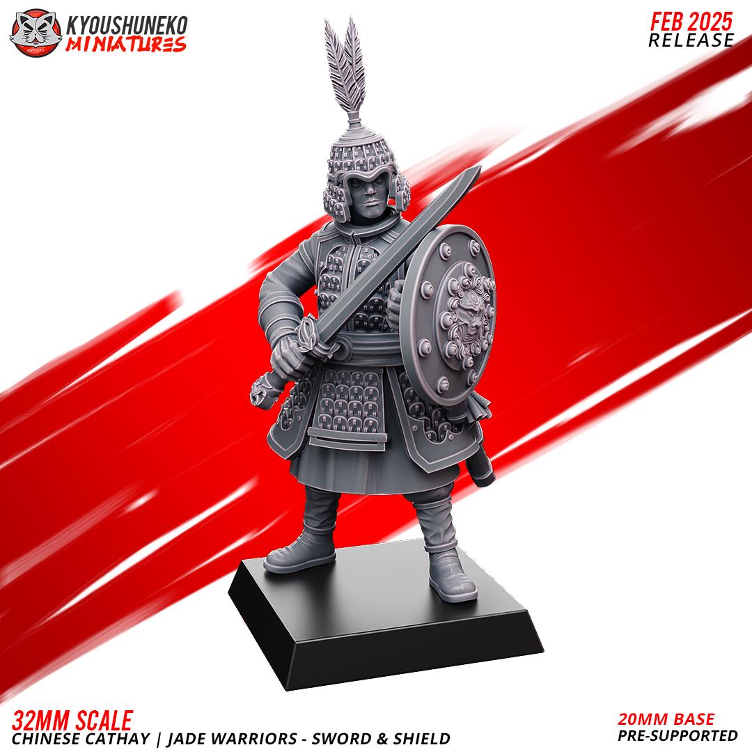 Ancient Chinese Cathay Jade Warriors Swordsmen Unit (10 models) Various Scales Historical Wargaming (US tariffs are pre-paid by us)