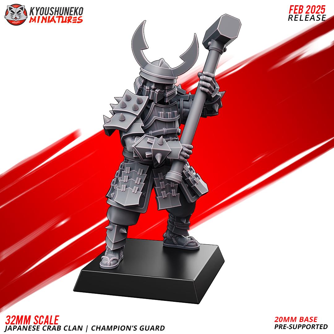 Medieval Japanese Crab Clan Champions Guard Unit (10 models) Various Scales Historical Wargaming